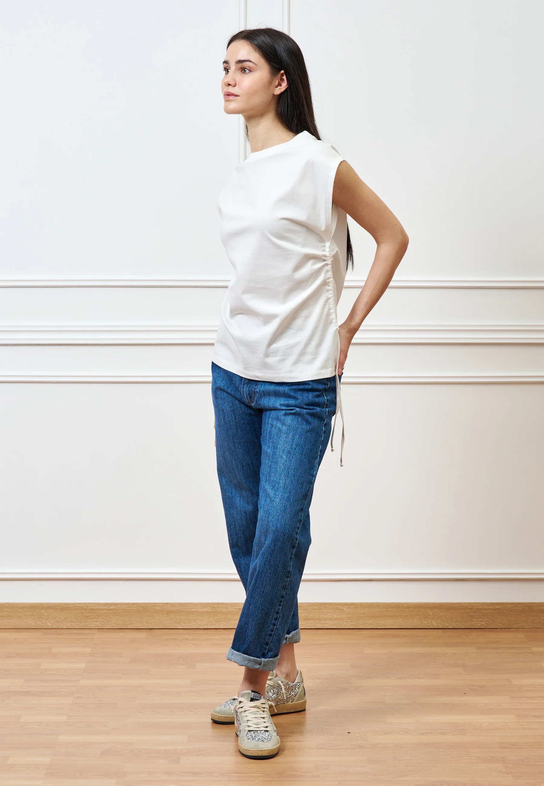 Jeans dritti a vita alta cinque tasche - JEANS - Image 6