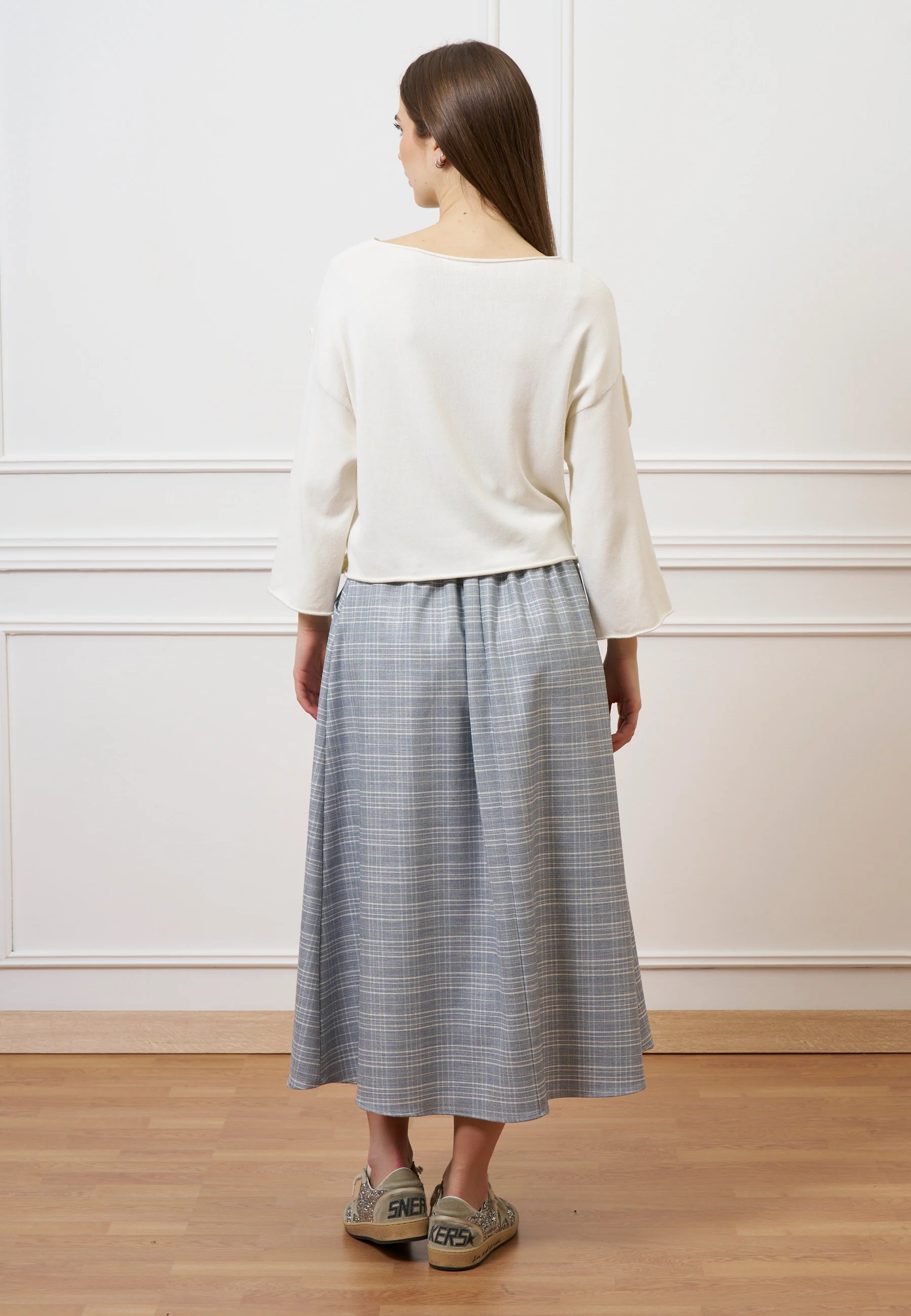 Maglia a scatola con rouches - AVORIO - Image 6