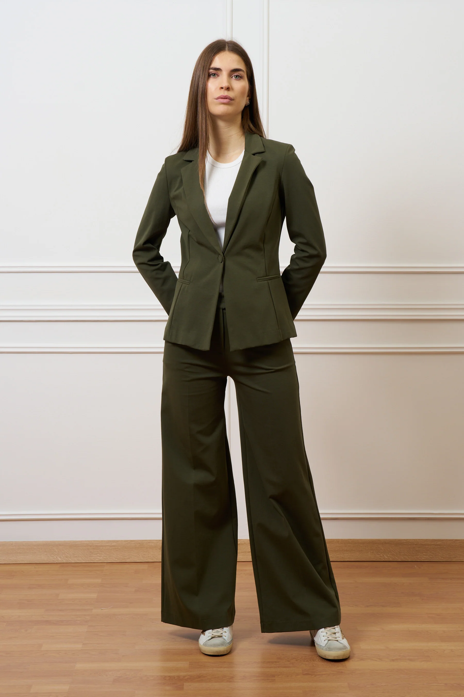 Pantalone a palazzo in punto milano - MILITARE - Image 4