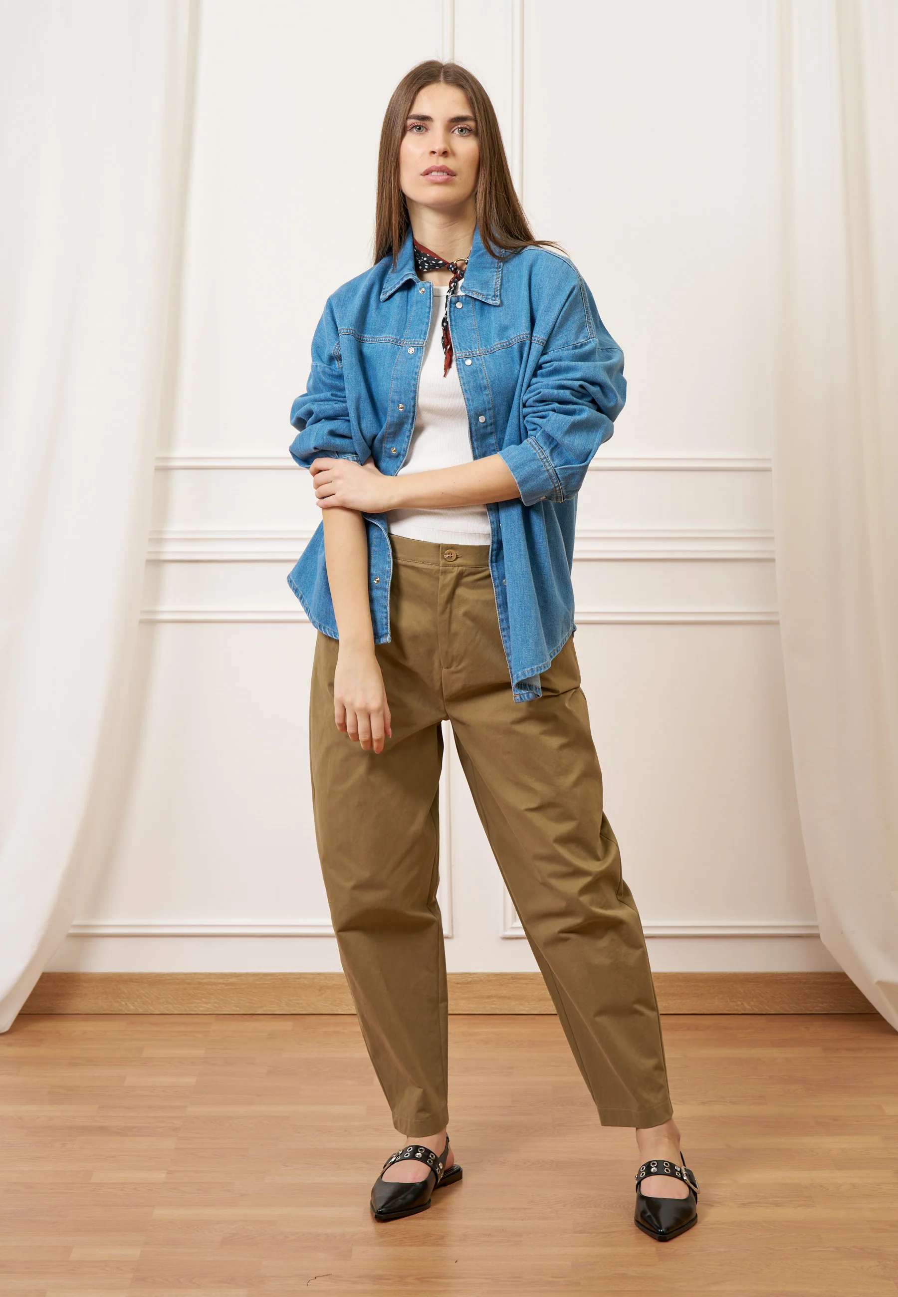 Pantalone balloon con pinces - FANGO - Image 5