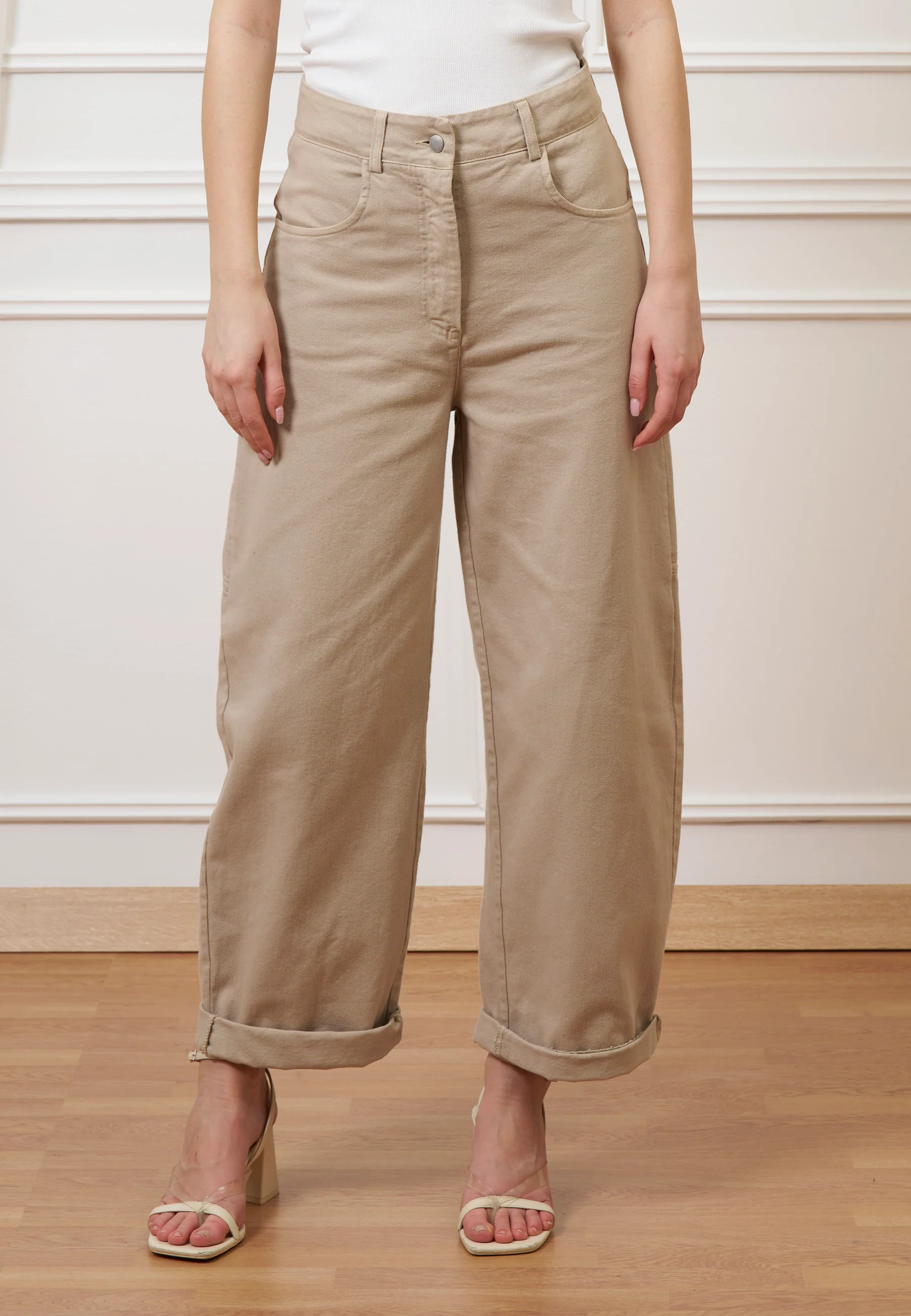 Pantalone con tasconi retro - BEIGE - Image 2