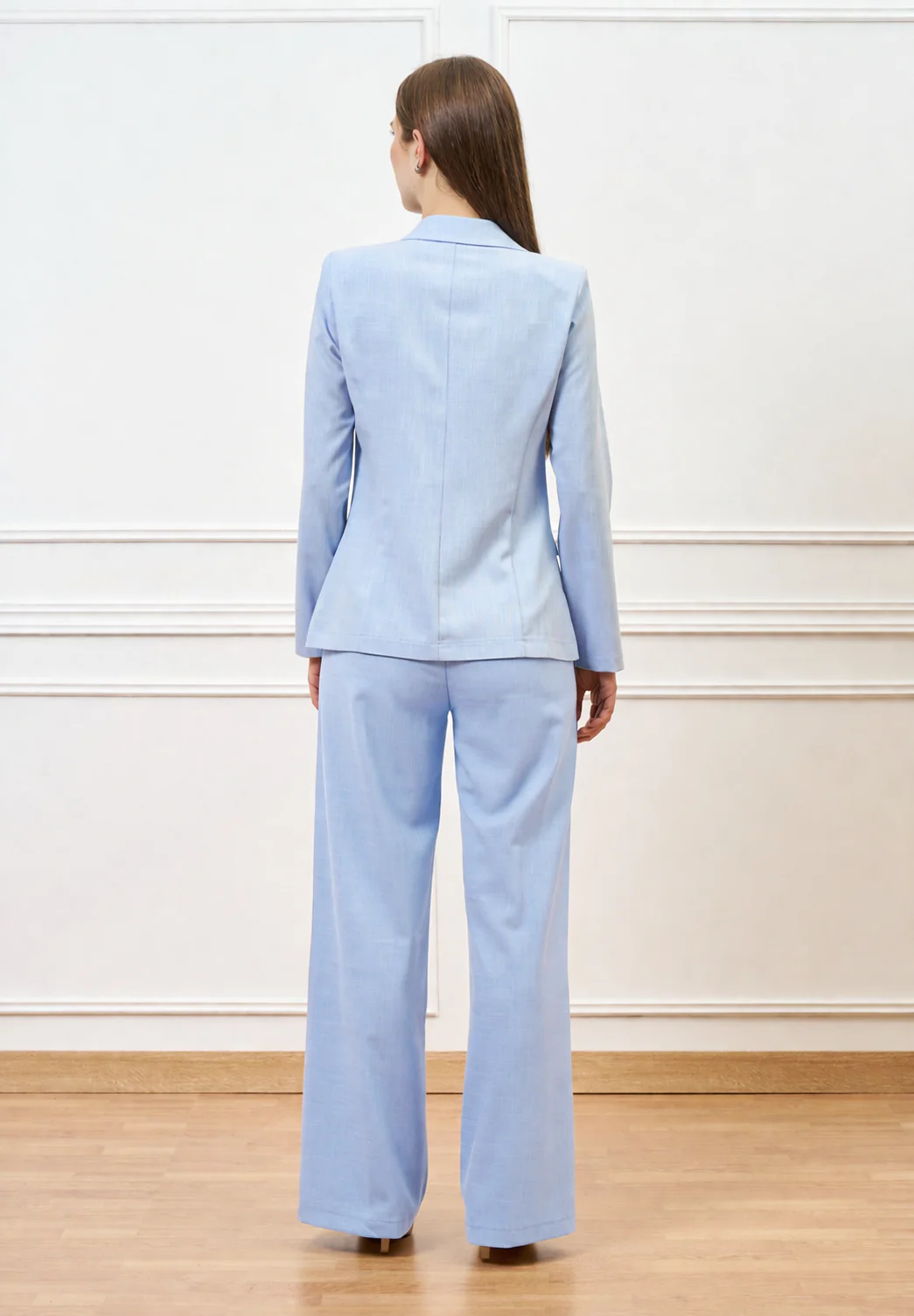 Pantalone palazzo melange - CELESTE - Image 4