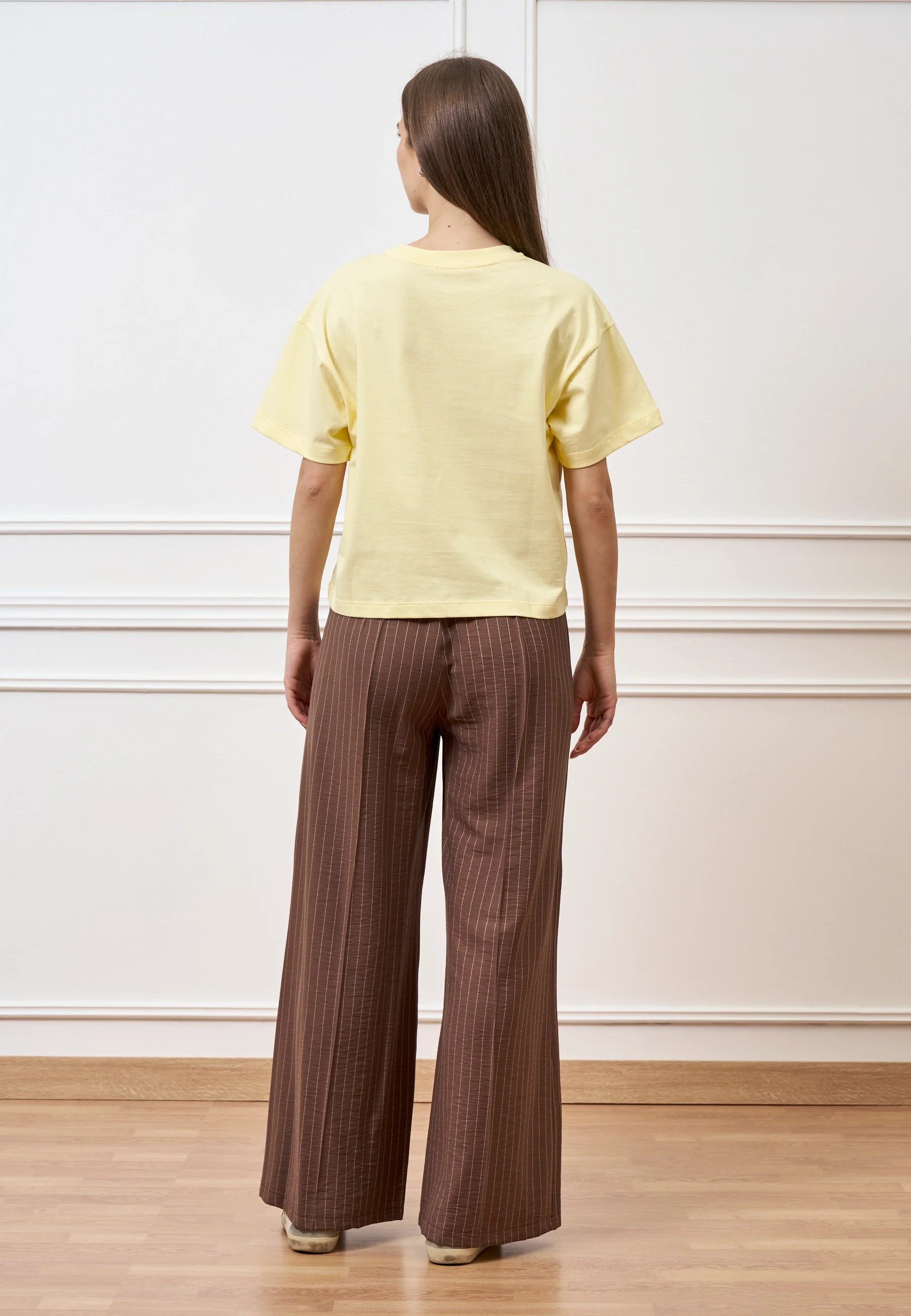 T-shirt basica tinta unita - GIALLO - Image 5