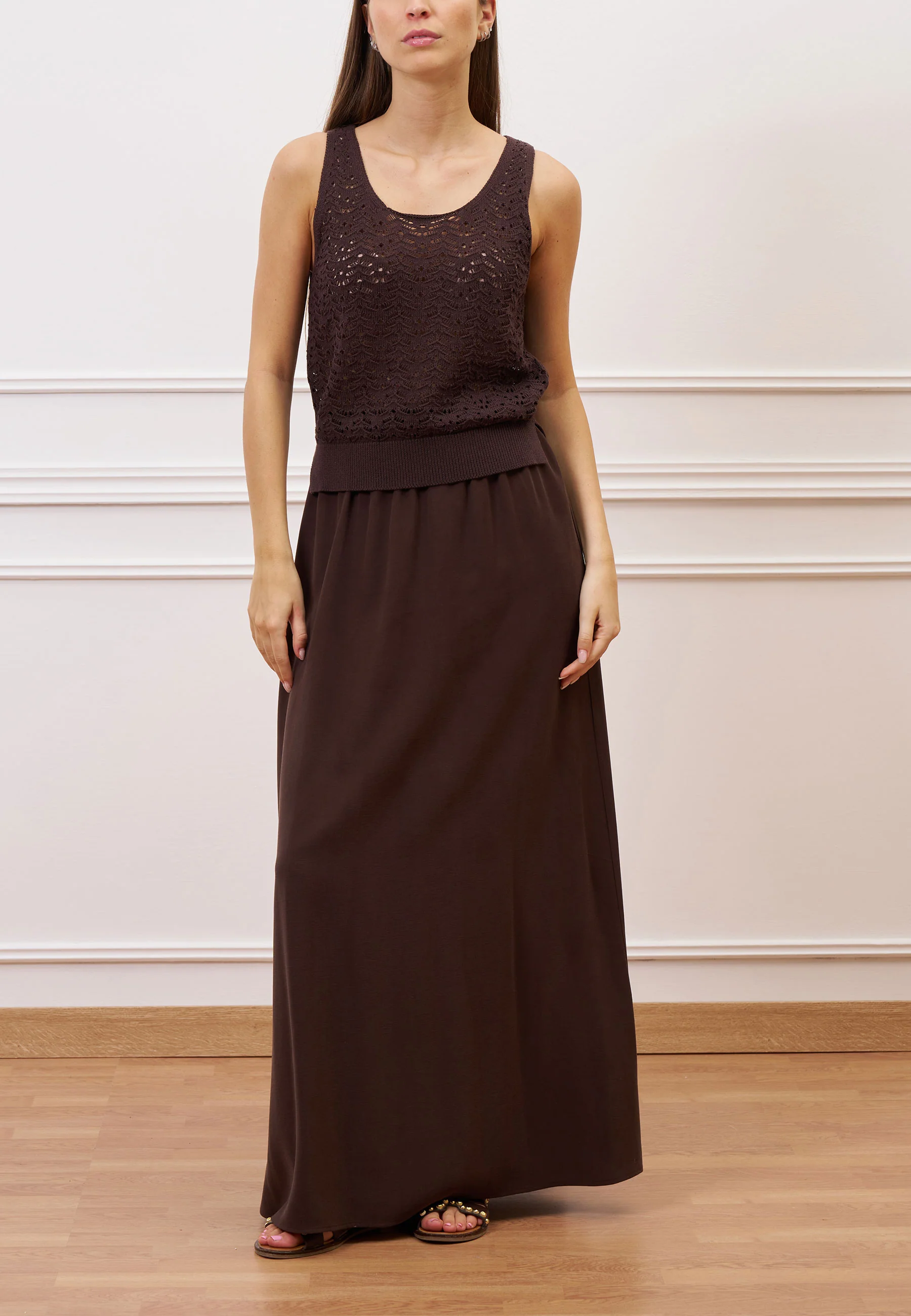 Top in maglia lavorata - MARRONE - Image 7
