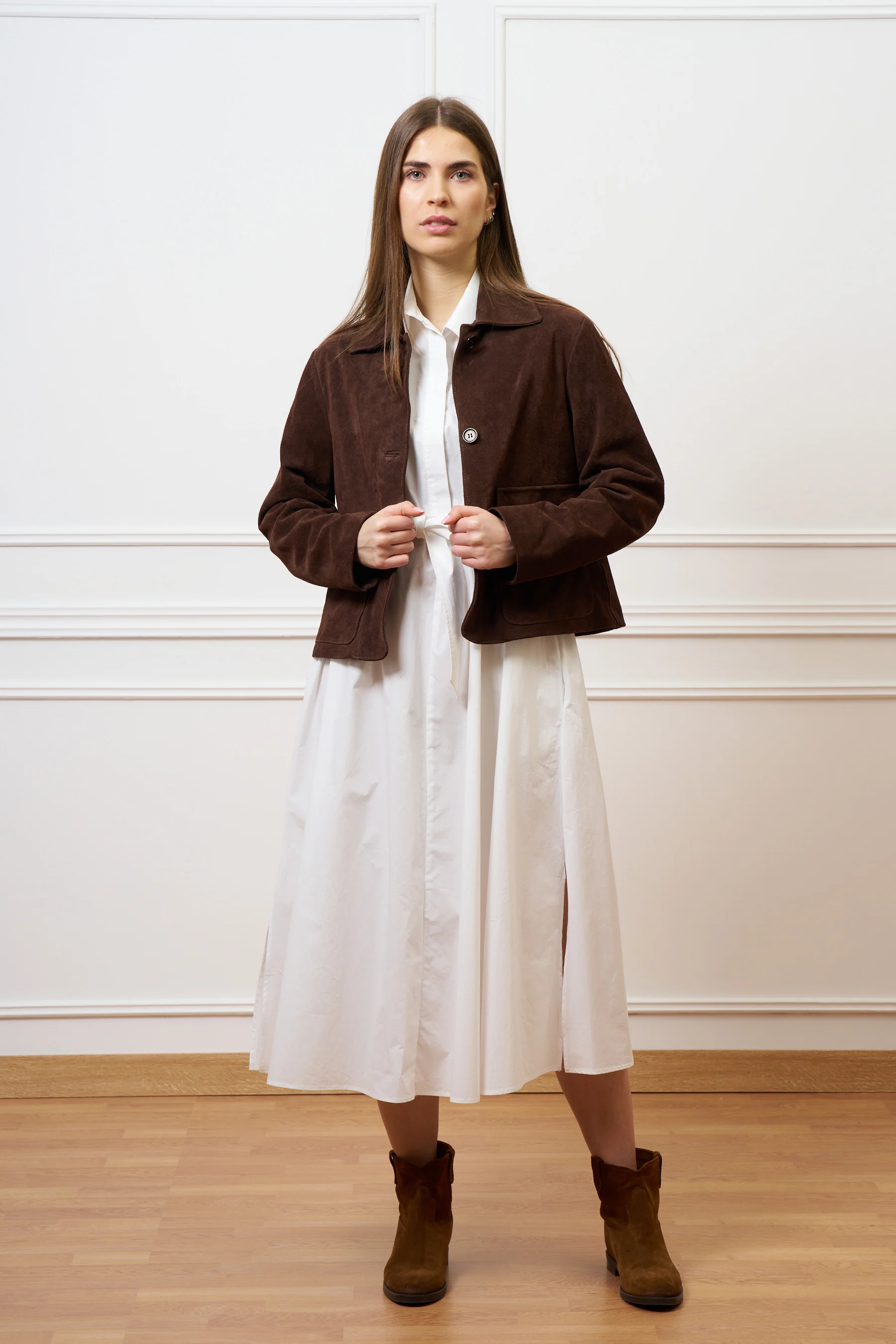 Vestito lungo in cotone - BIANCO - Image 6